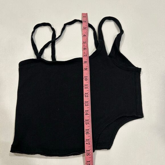FP Movement Black Ribbed Double Strap Crop Cami Tank Top Small - Picture 6 of 6